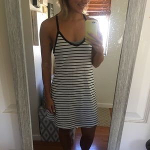 Black and white striped dress